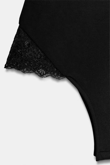 POLYAMIDE LINGERIE BODYSUIT - Black by Zara - Image 10