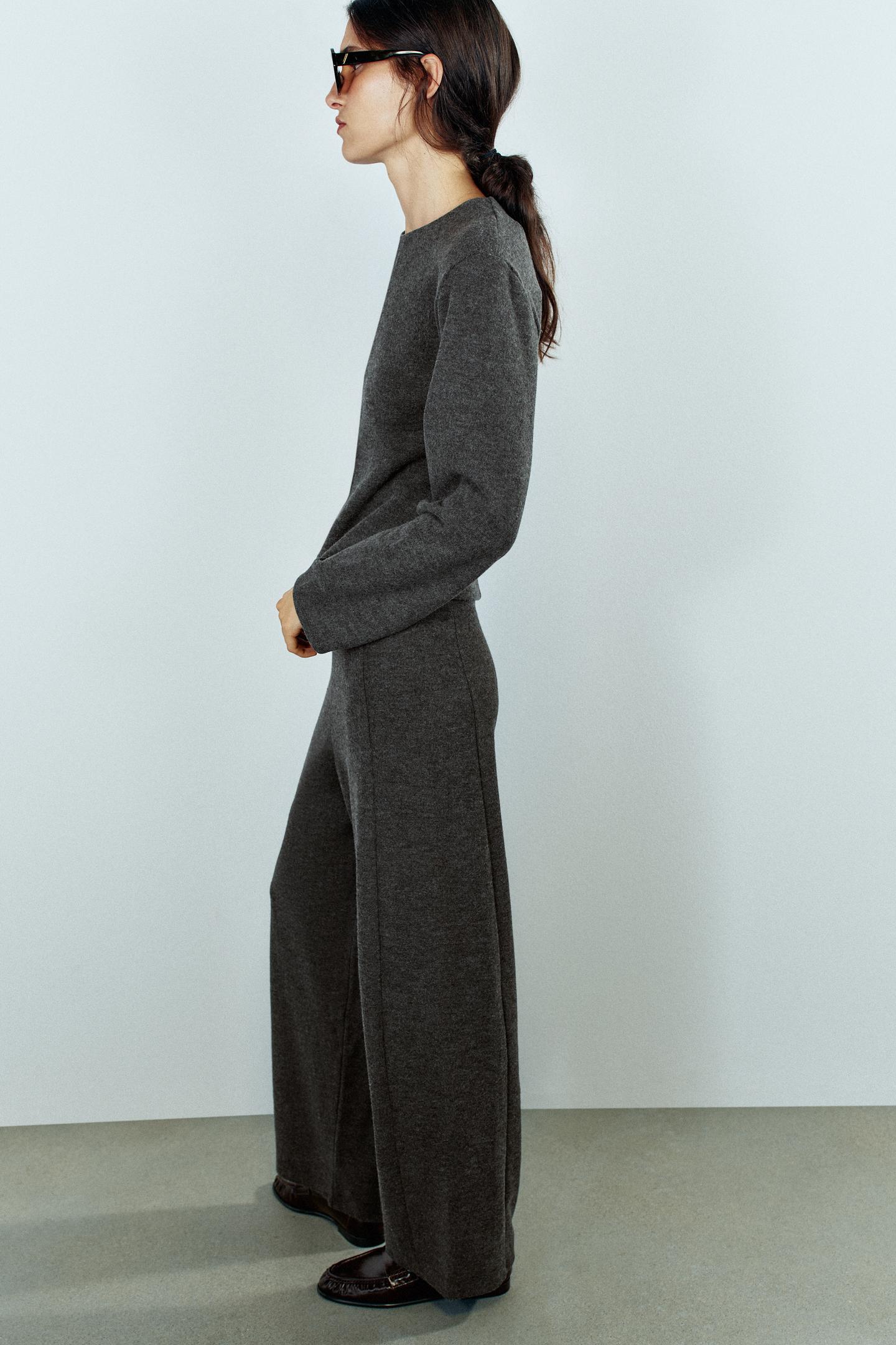 Женские брюки Zara Soft Volume, цвет: Антрацитовый серый — фото 3