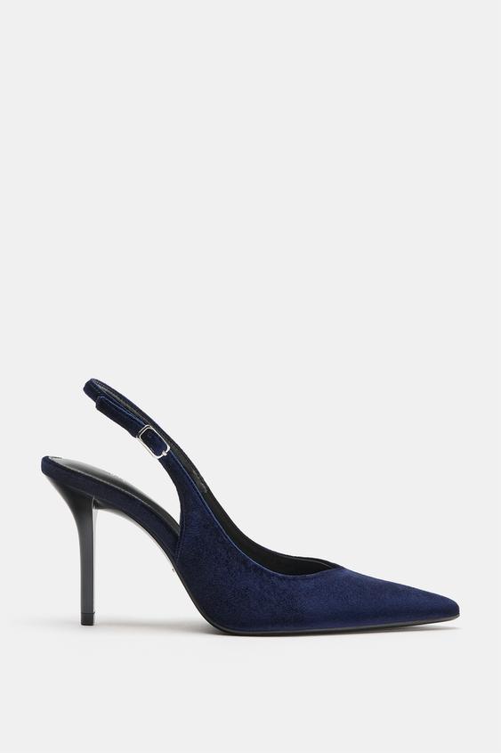 ZAPATO TACÓN DESTALONADO - Azul Marino de Zara - Imagen 0