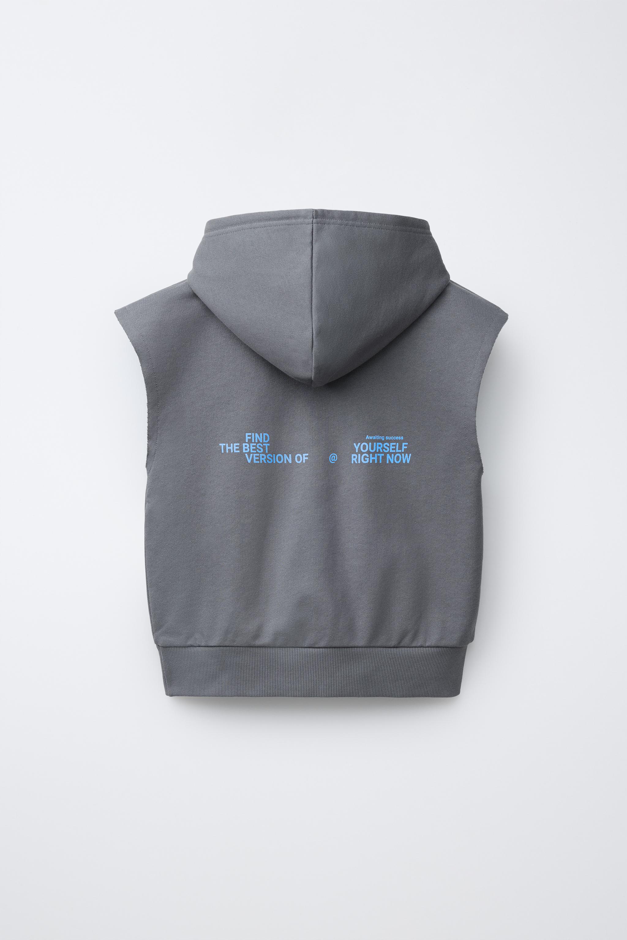GRAFFITI HOODIE VEST — Dark anthracite