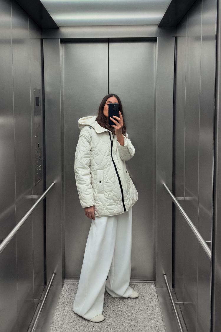 フーデッド パフジャケット - エクリュ | ZARA Japan / 日本 