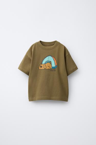 CAMISETA ESTAMPADO - Khaki de Zara