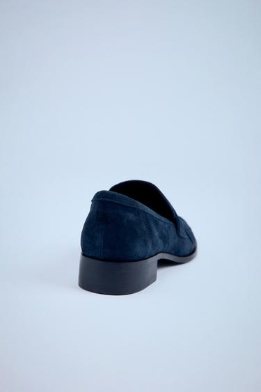MOCASSIN FRONCÉ EN DAIM - Bleu de Zara - Image 6
