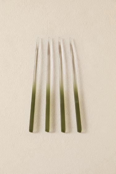 SET OF OMBRÉ GLASS CHOPSTICKS - Green by Zara