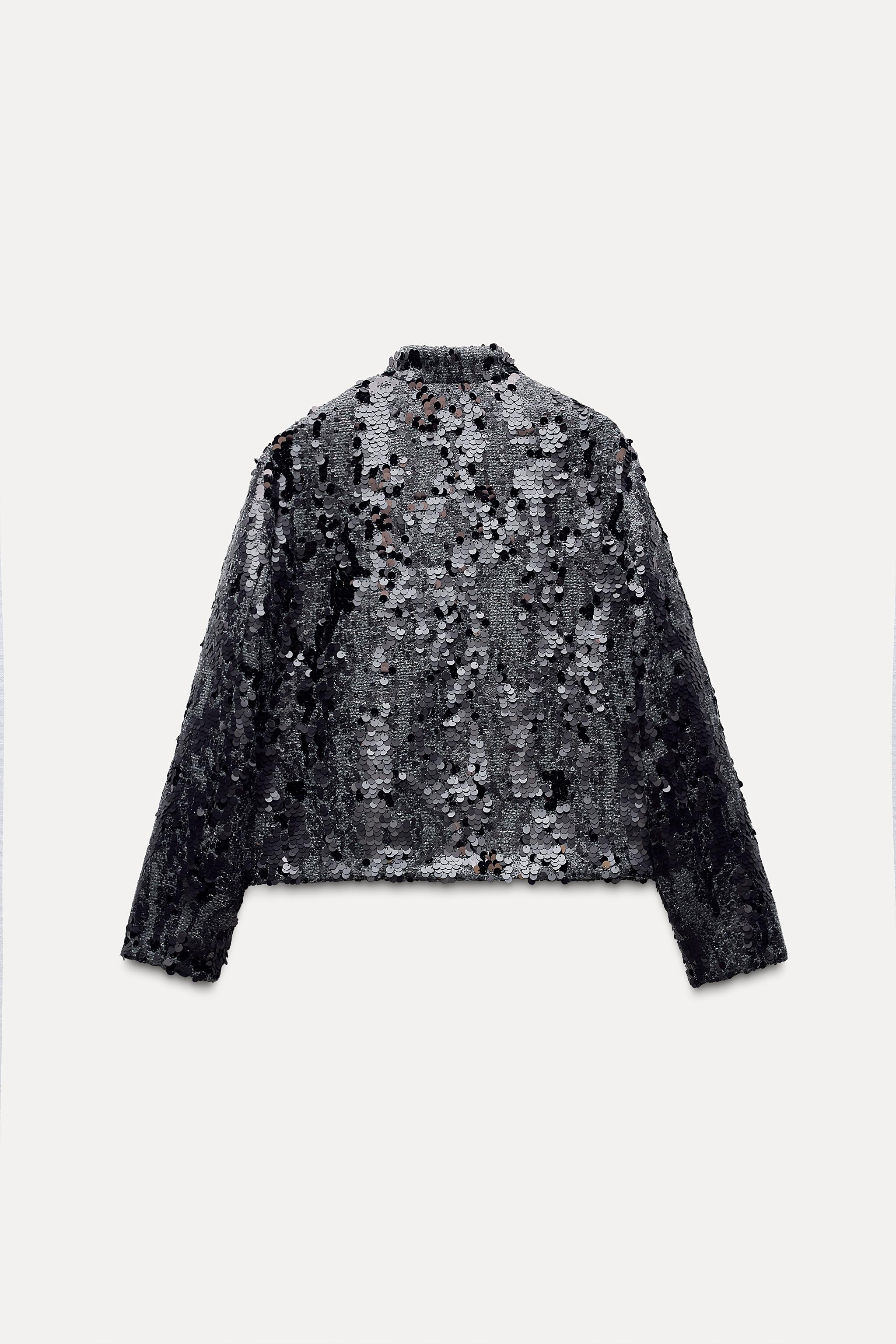 Sequin coat zara online