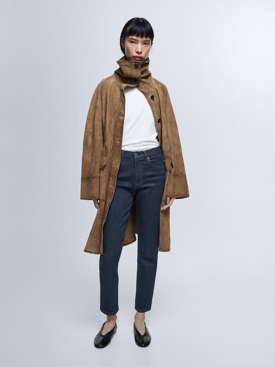 Mid-rise cropped slim fit jeans