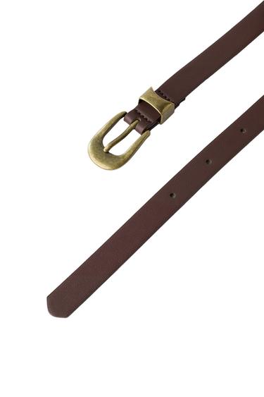 LEATHER EFFECT BELT - Brown by Zara - Image 1