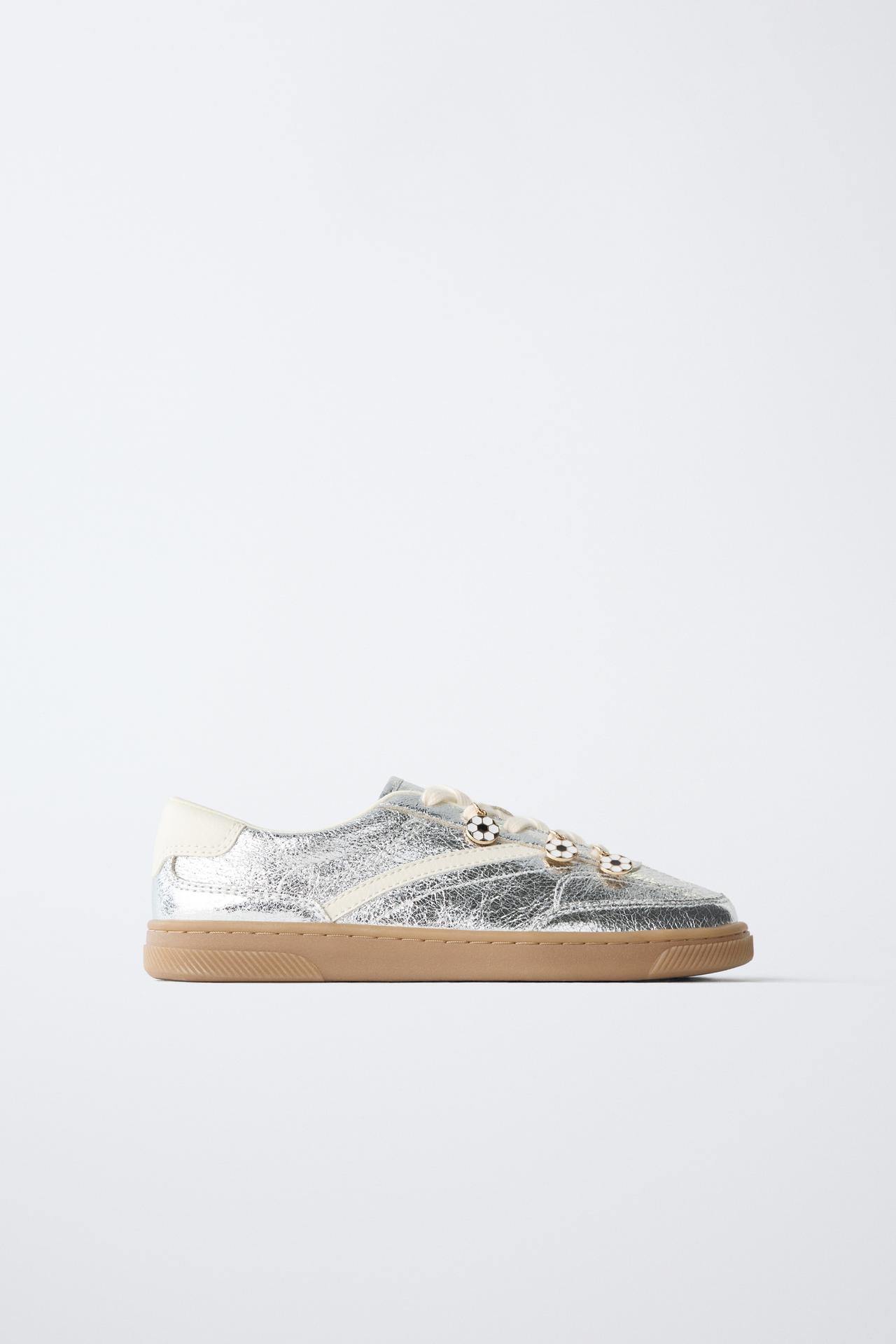 METALLIC SNEAKERS — Silver