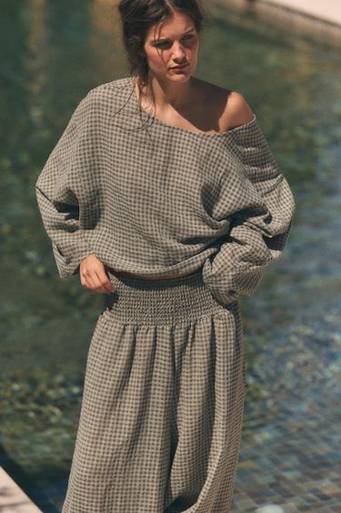 Zara ELASTIC WAIST PANTS - Mid-gray