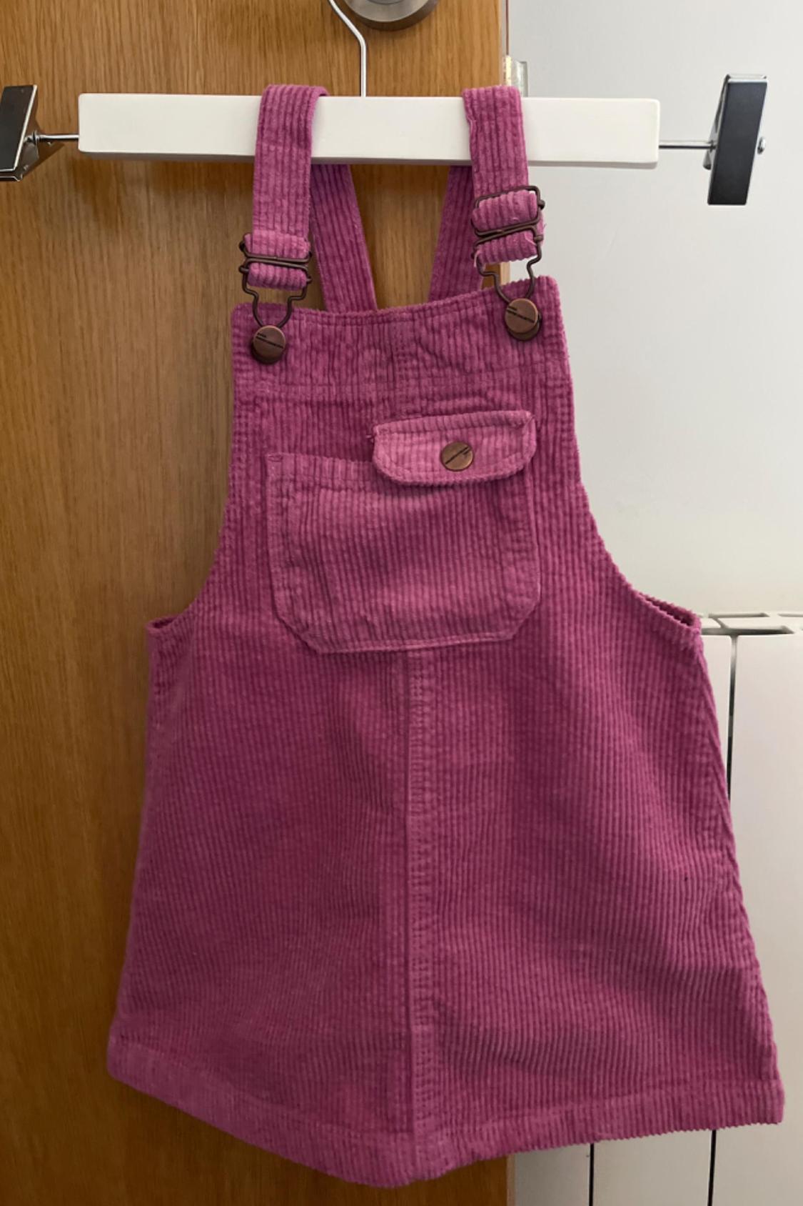 CORDUROY PINAFORE DRESS WITH POCKET