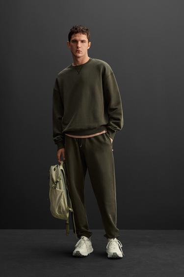 SUDADERA CREW NECK - VERDE de Zara - Imagen 0