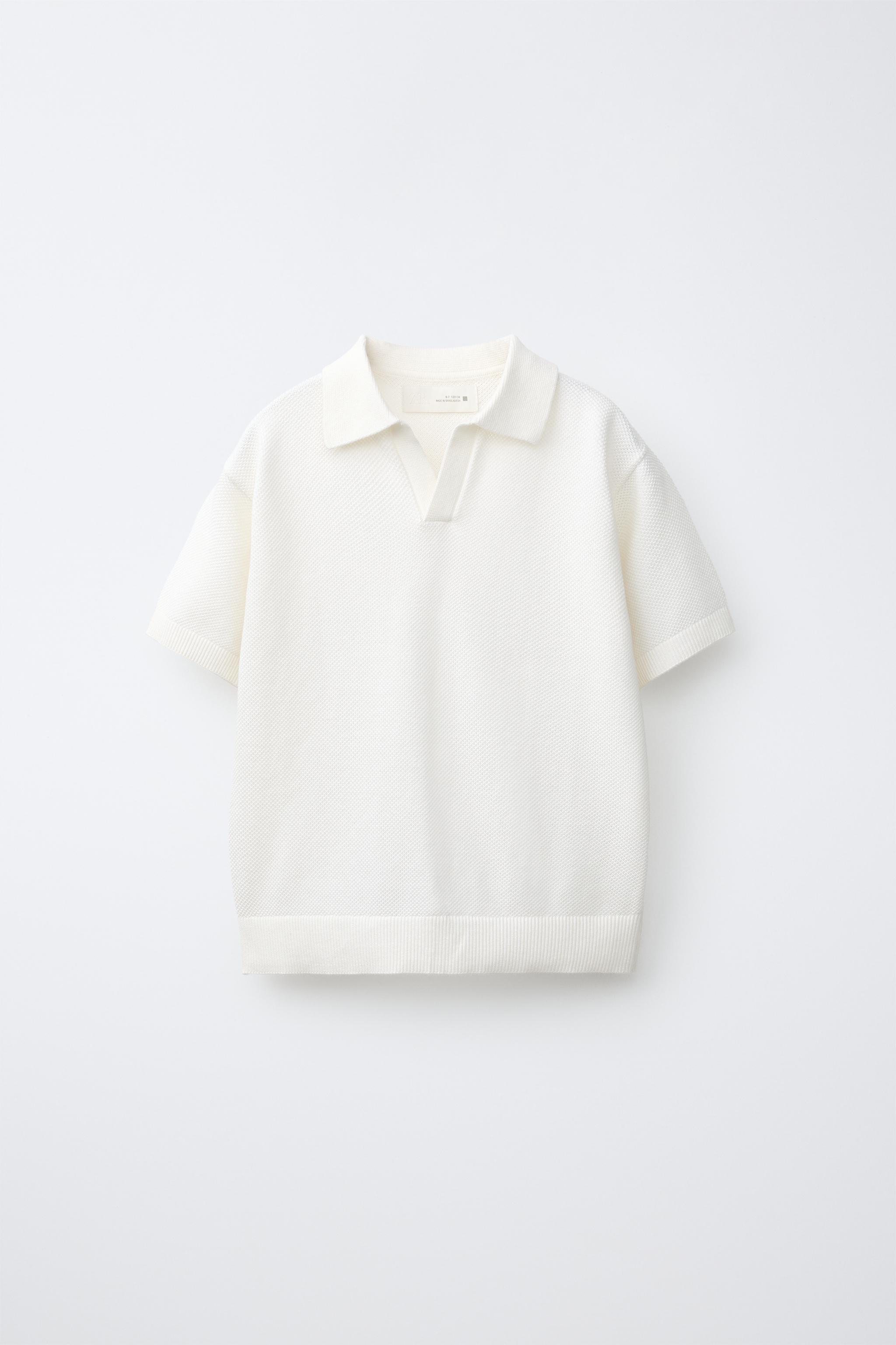 KNIT PIQUÉ POLO SHIRT — White