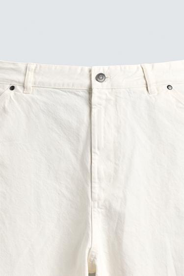 RELAXED FIT CARPENTER TROUSERS - Oyster-white by Zara - Image 8