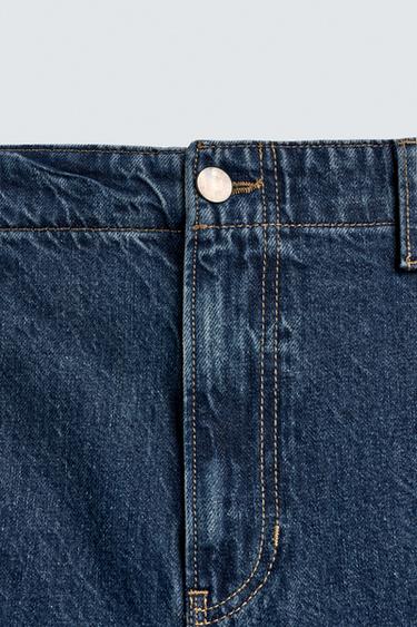 STRAIGHT-LEG DENIM CHINO TROUSERS - Blue by Zara