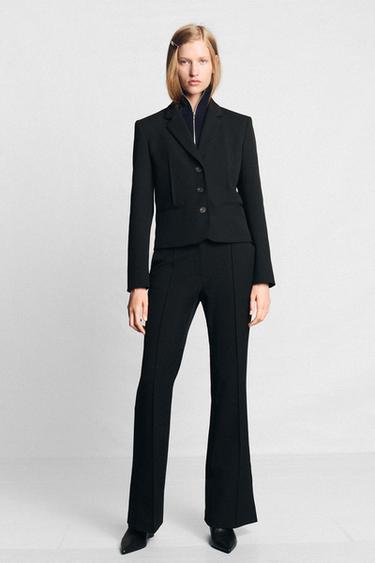 CROPPED PINTUCK BLAZER - Black by Zara