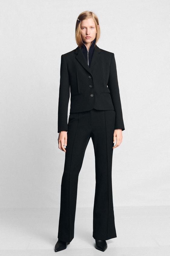 BLAZER AND FLARED TROUSERS SUIT WITH VENTS - MAROON by Zara - Image 0