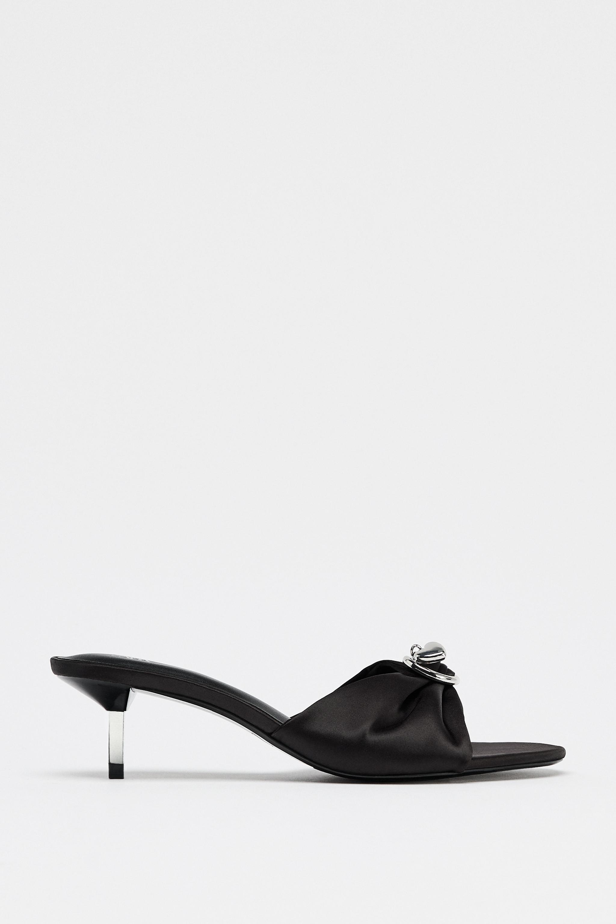 HEART DETAIL HEELED SANDALS - Black | ZARA South Africa