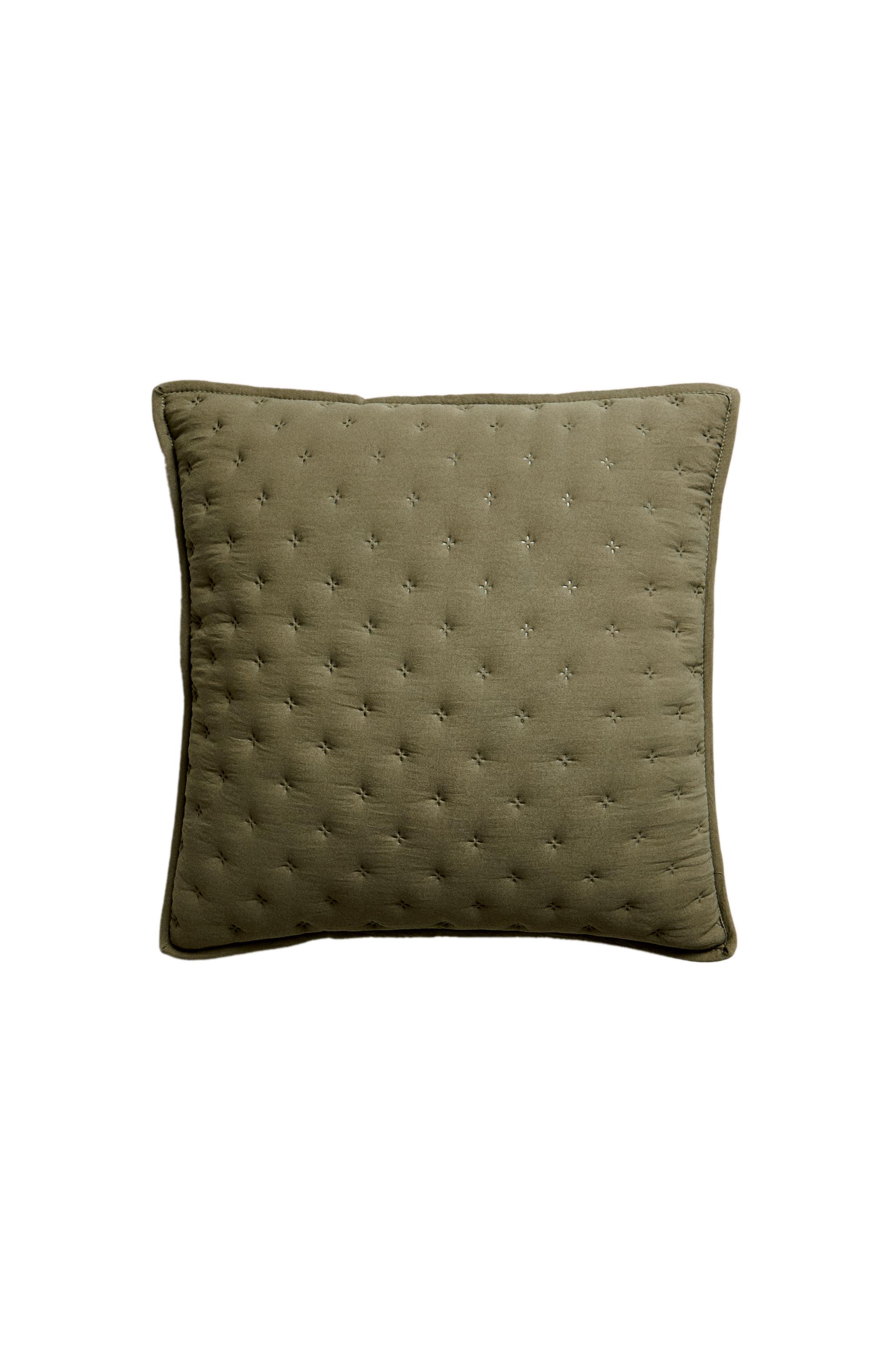 キルティング ドット柄 掛け布団 クッションカバー - グリーン | ZARA