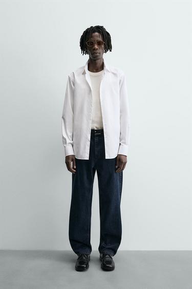 SATIN SLIM FIT SHIRT - White by Zara - Image 0