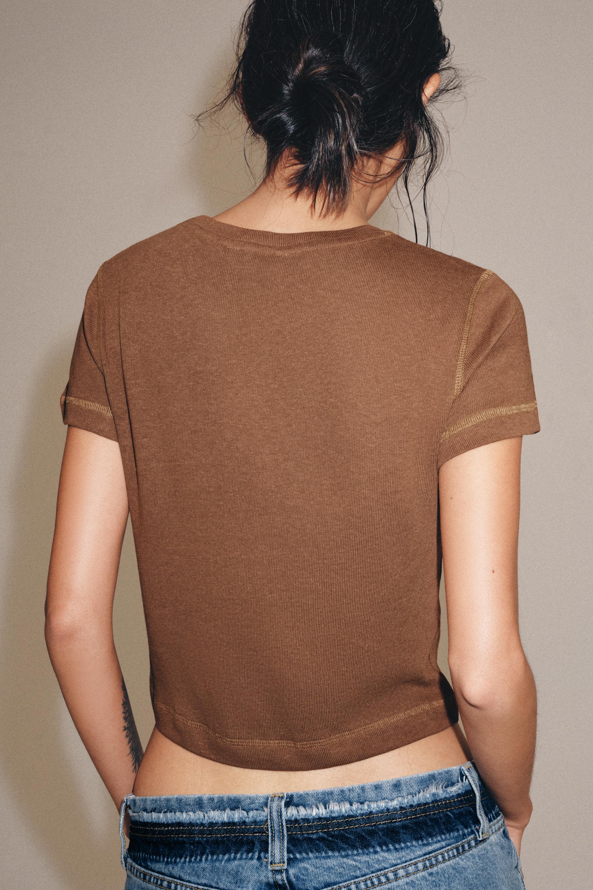 RUSTIC SHORT SLEEVE T-SHIRT — Burnt orange