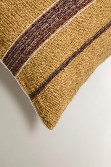 STRIPED CUSHION COVER - Mustard by Zara - Image 1