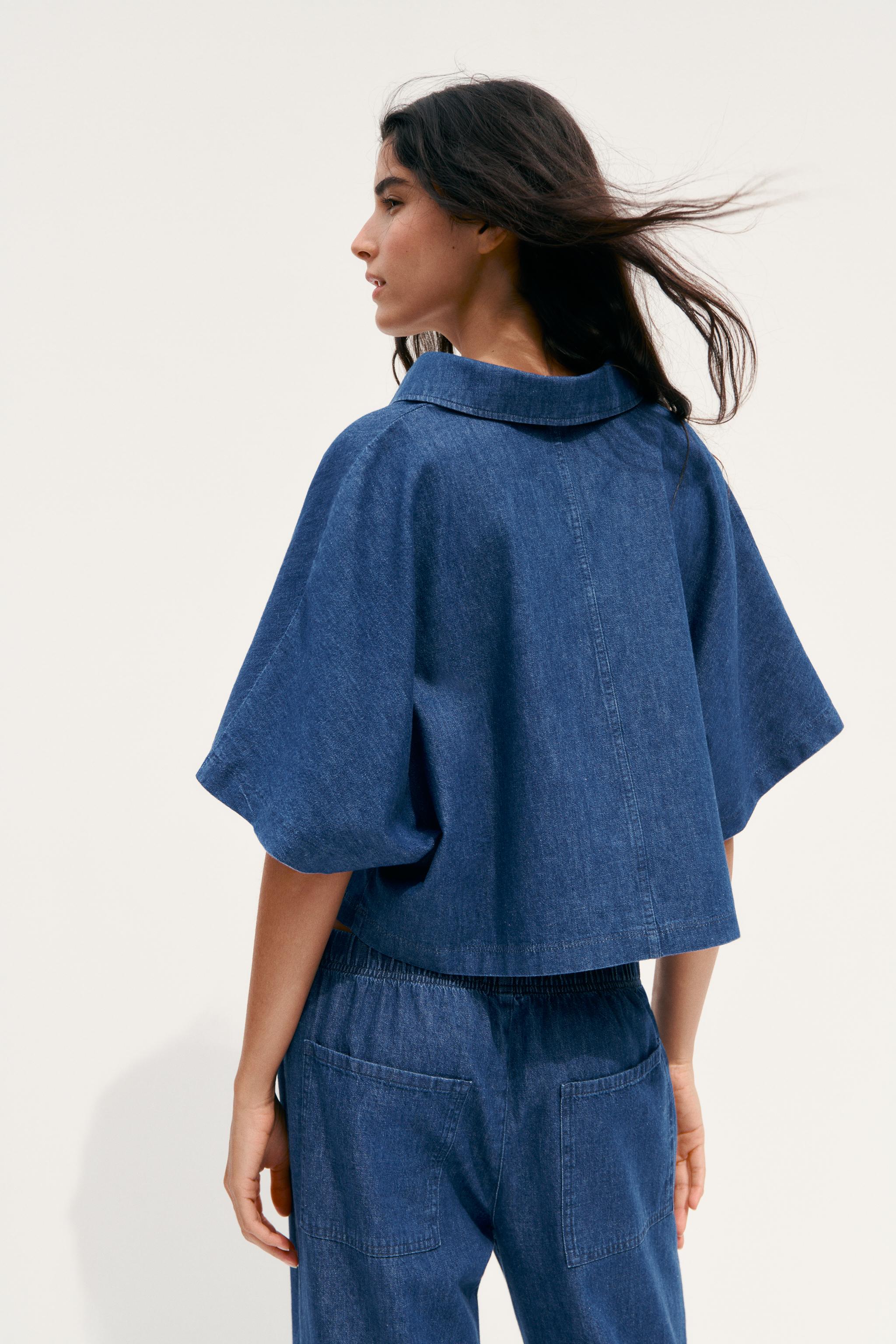 CAMISA DENIM TRF - Índigo-escuro | ZARA Brasil