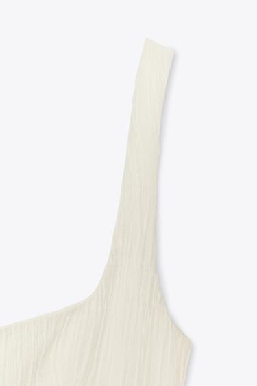 ROBE À BRETELLES TEXTURÉE - Écru de Zara - Image 9