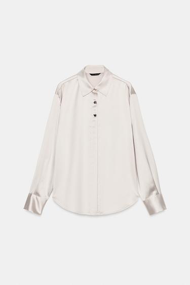 CAMISA SATINADA BOTONES - Cava de Zara - Imagen 0