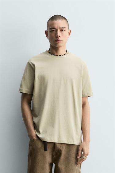 CAMISETA MEDIUM WEIGHT BÁSICA - Verde claro de Zara
