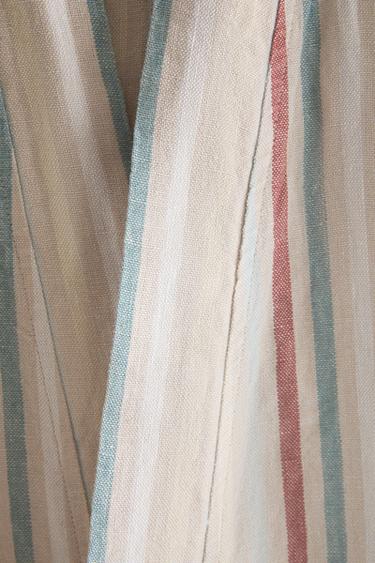 LINEN DRESSING GOWN WITH COLOURED STRIPES - Multicoloured Zara