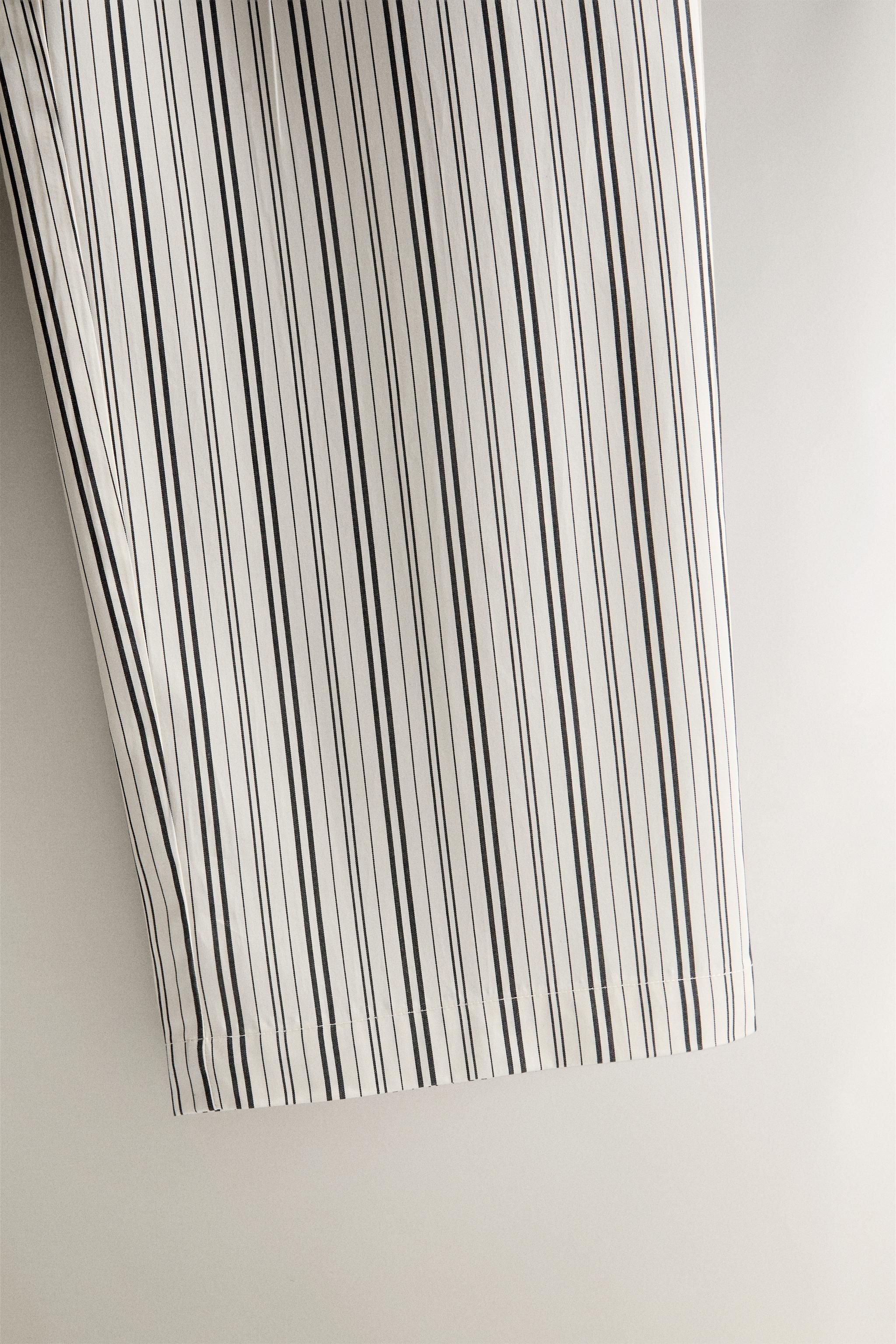 STRIPED COTTON TROUSERS