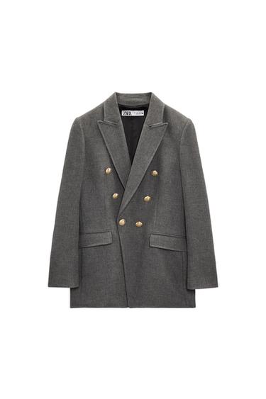 DOUBLE-BREASTED BUTTONED BLAZER