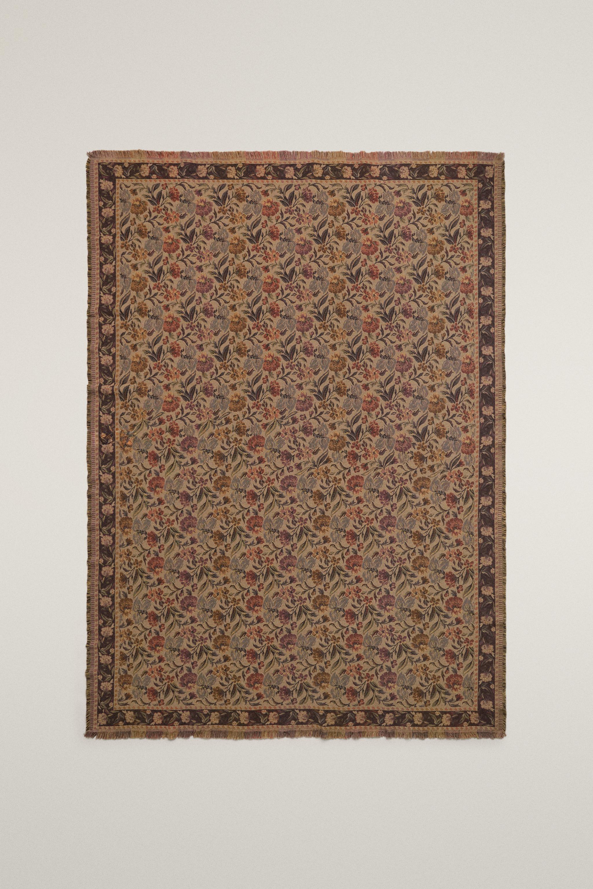 COUVERTURE JACQUARD FLEURS