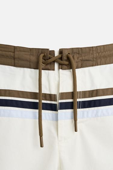 MAILLOT DE BAIN LONG À BANDES - Écru de Zara - Image 7