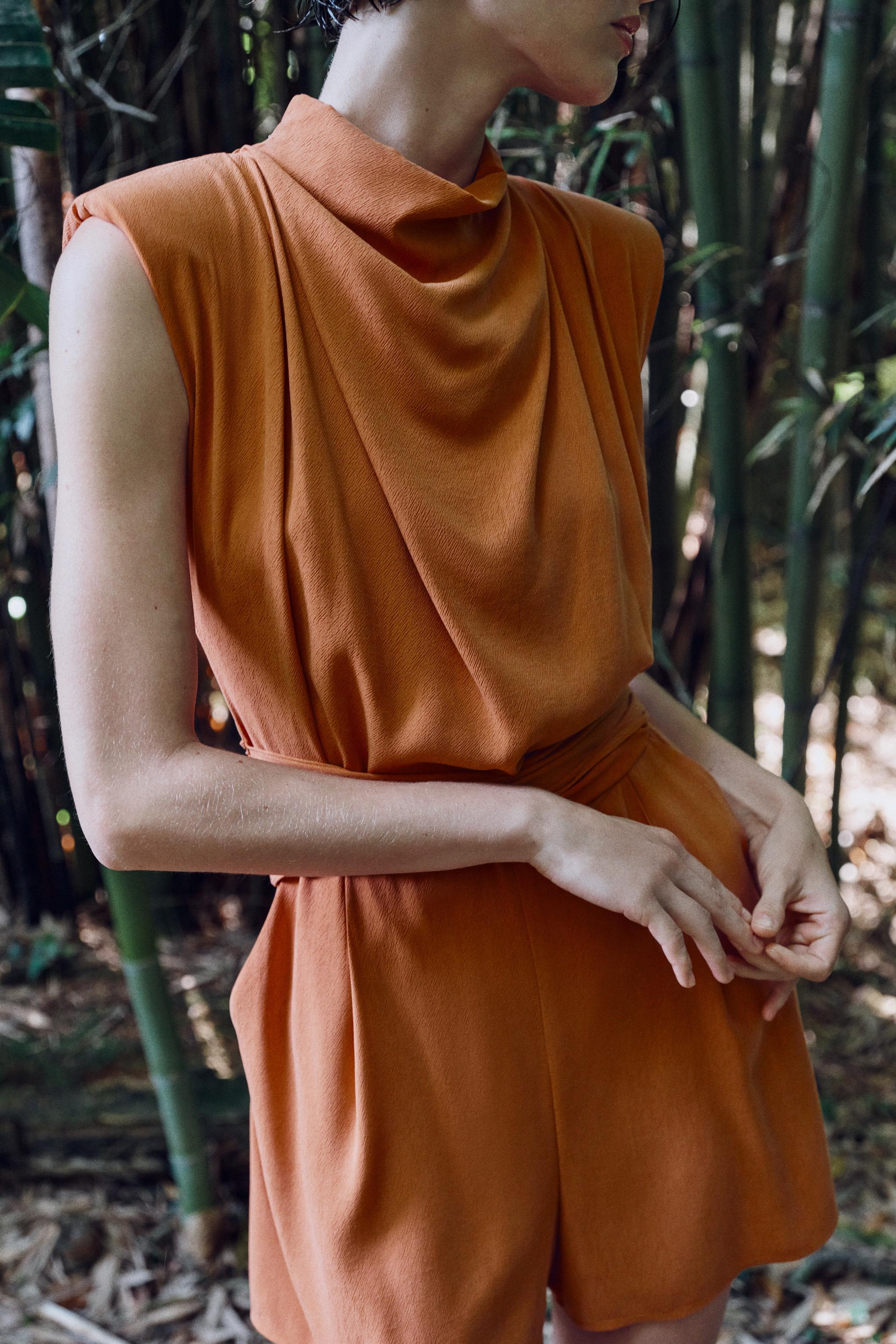 Zara BELTED SHOULDER PAD JUMPSUIT — фото 4