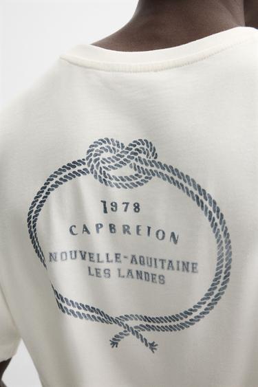 T-SHIRT WITH COMBINED EMBROIDERY - Oyster-white by Zara - Image 5