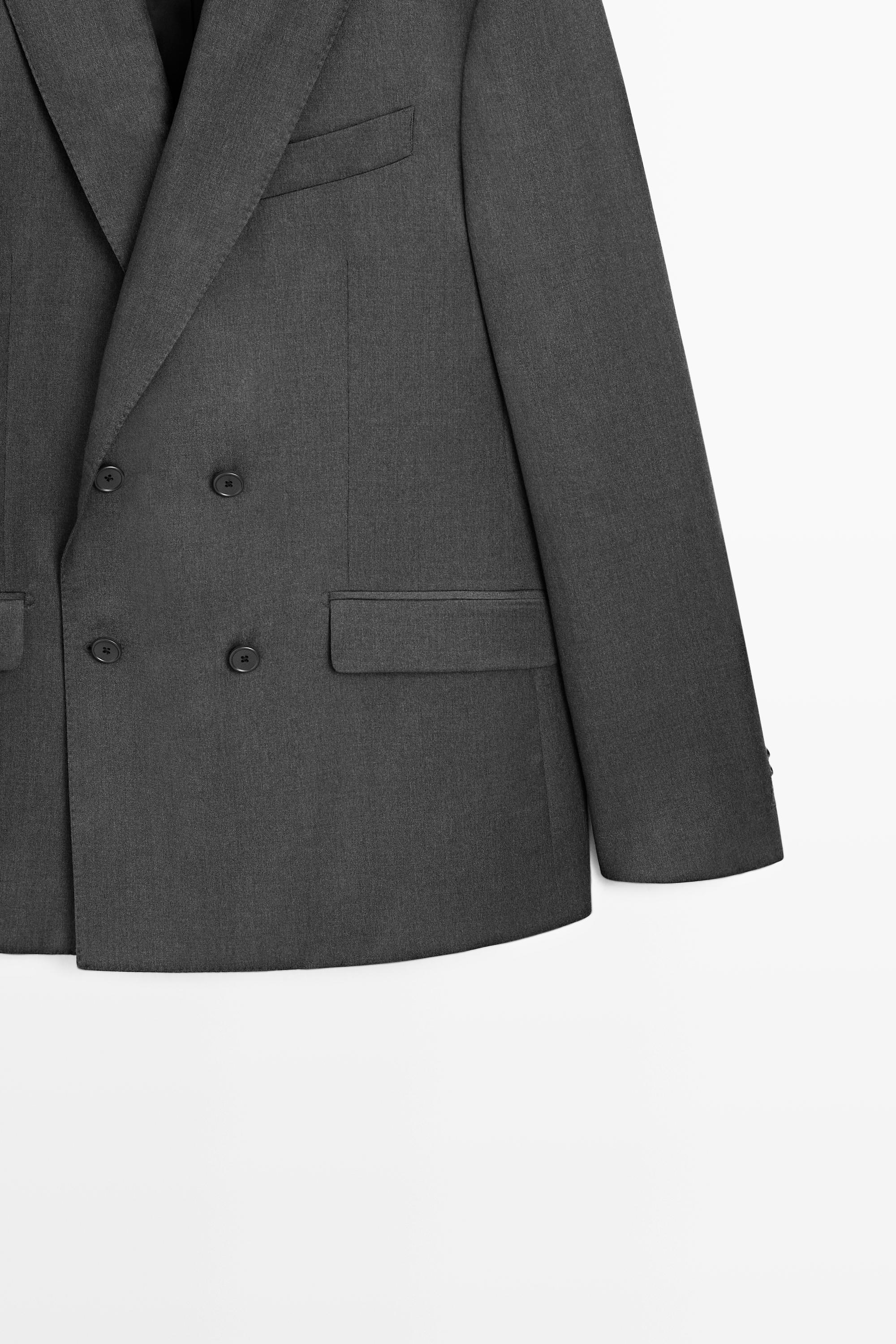 Blazer de costume croisé 100 % laine froide