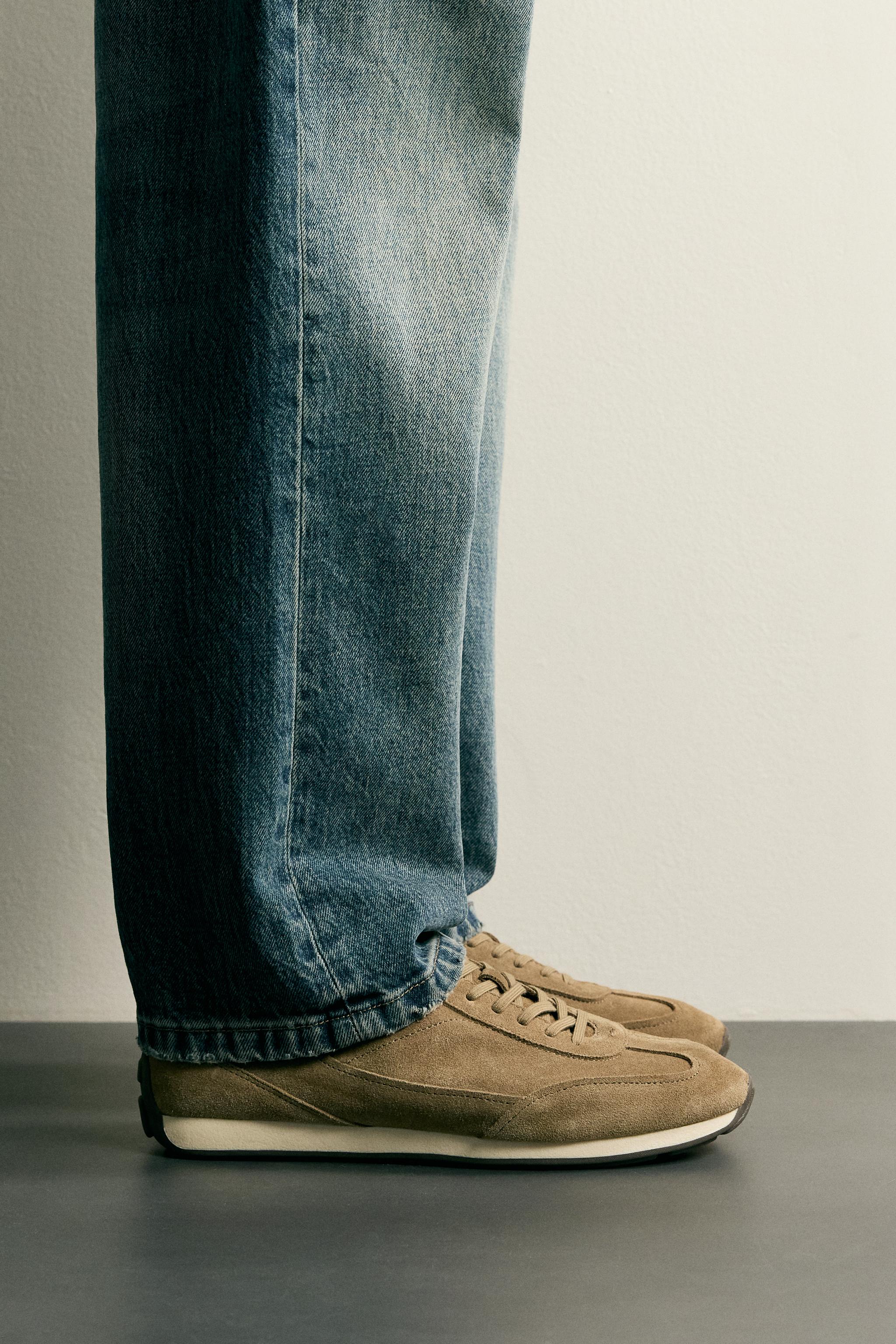カジュアルレザースニーカー - サンドブラウン | ZARA Japan / 日本