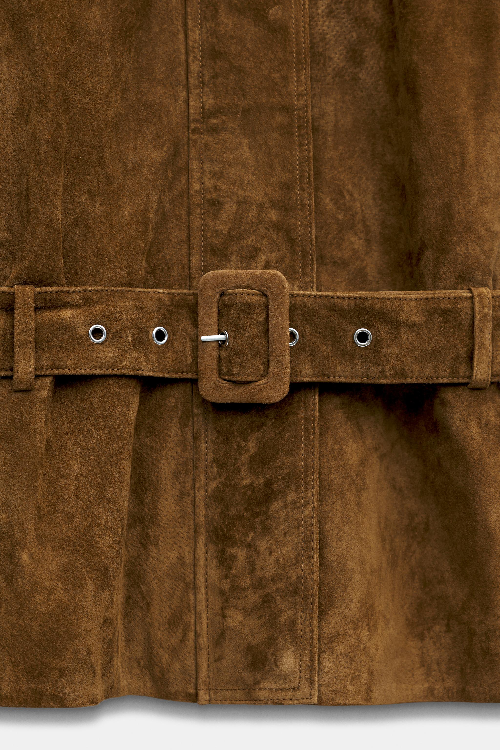 100% LEATHER BELTED JACKET