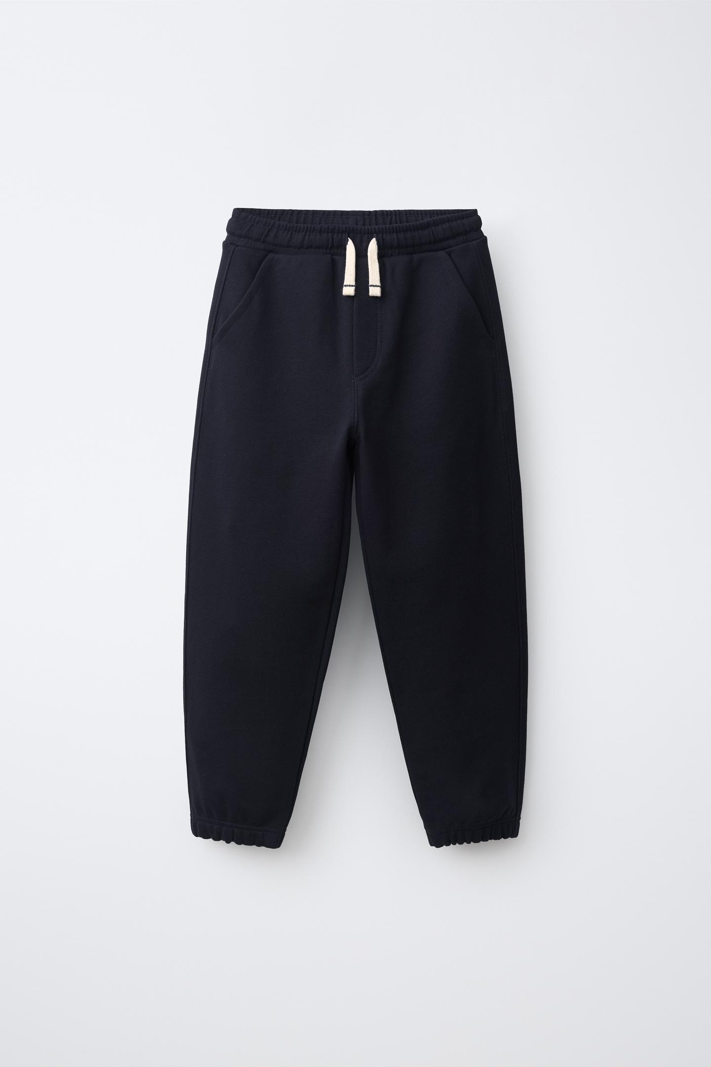 Детские брюки Zara 0FR. Paris X ZARA Embroidered Text Jogger, цвет: Синий — фото 2