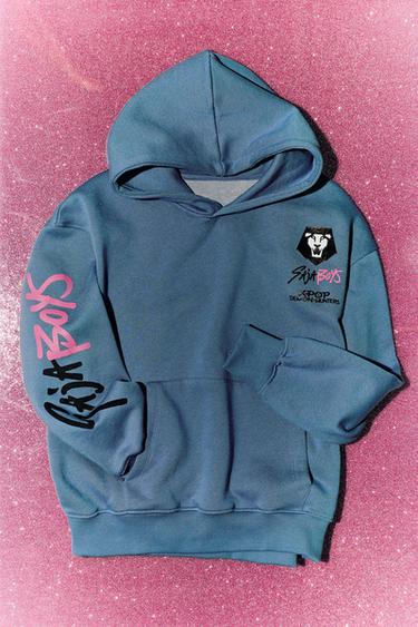 Zara KPOP DEMON HUNTERS™ NETFLIX © PRINTED HOODIE - Blue