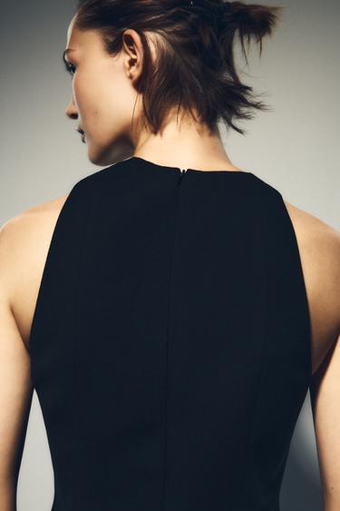 TOP HALTER PLIEGUES - Negro de Zara