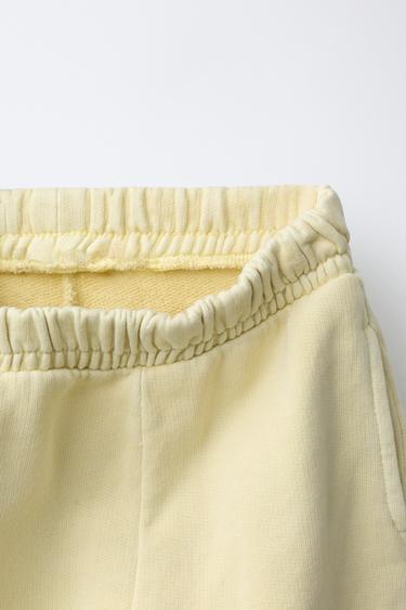 WIDE-LEG SWEATSHIRT AND TROUSERS SET WITH LABEL - Yellow by Zara - Image 3