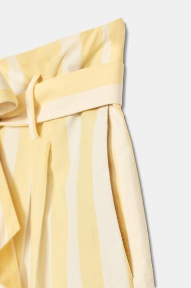 PANTALON STYLE PYJAMA À RAYURES ZW COLLECTION - Jaune de Zara - Image 6