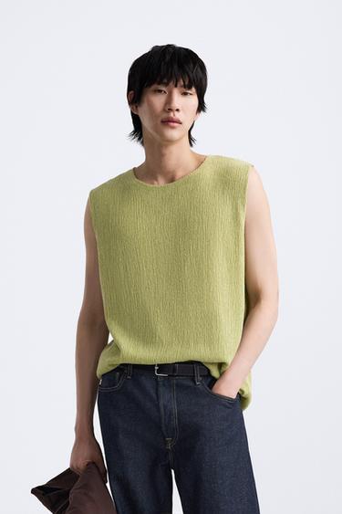 TEXTURED STRUCTURE T-SHIRT - Pistachio by Zara