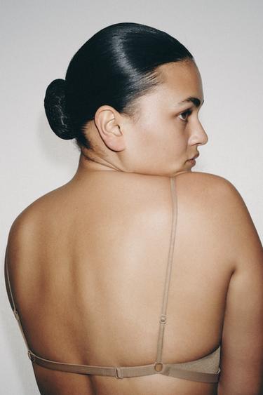 BRALETTE TRIANGULAR CON POLIAMIDA - rosa claro de Zara