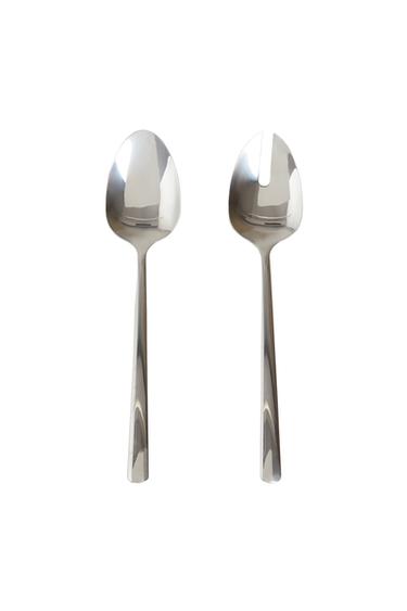 SET OF SHINY STEEL SALAD CUTLERY (SET OF 2) - Multicoloured by Zara