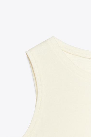 SLEEVELESS TOP - Mid-ecru by Zara - Image 4