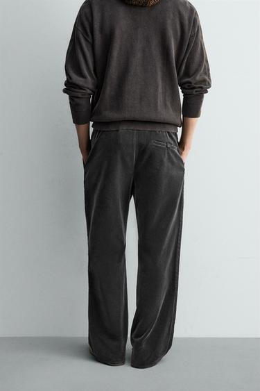 VELVET TROUSERS WITH TAPING X SR_A - Anthracite grey by Zara - Image 2