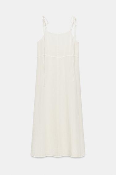 ZW COLLECTION 100% LINEN MIDI DRESS - Ecru by Zara - Image 4